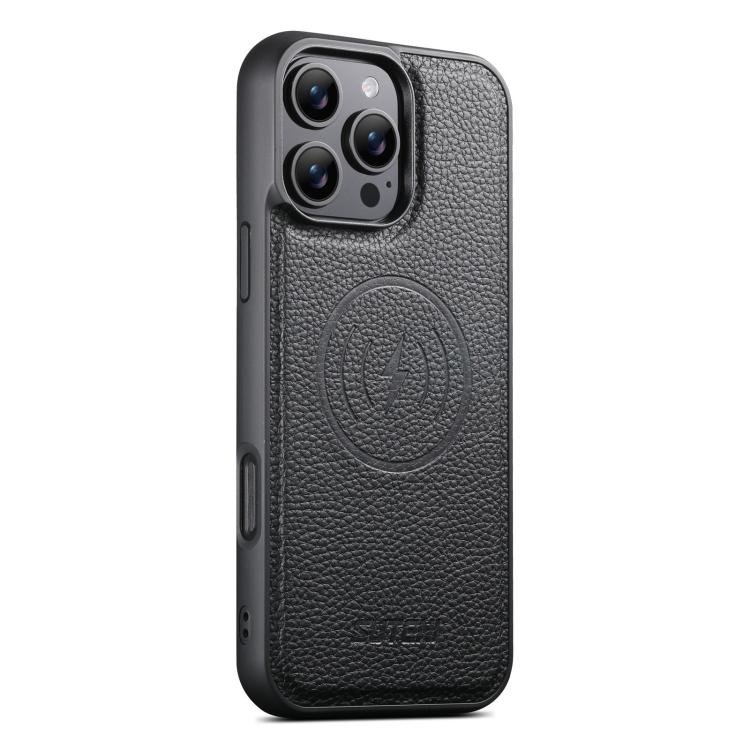 Suteni G5 Large Litchi Texture Vegan Leather Magnetic Back Phone Case, For iPhone 13 Pro Max… Suteni G5 Large Litchi Texture Vegan Leather Magnetic Back Phone Case, For iPhone 13 Pro Max…