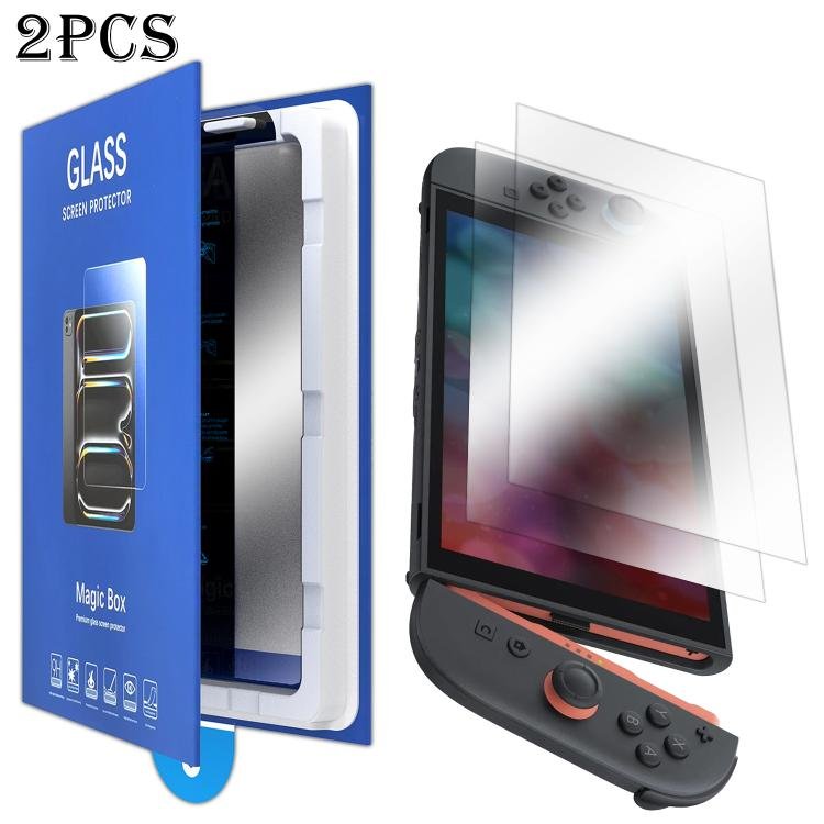 2pcs Book Box Dust-Free Chamber High-Definition Dust-Free Instant Game Console Tempered Glass Fil...