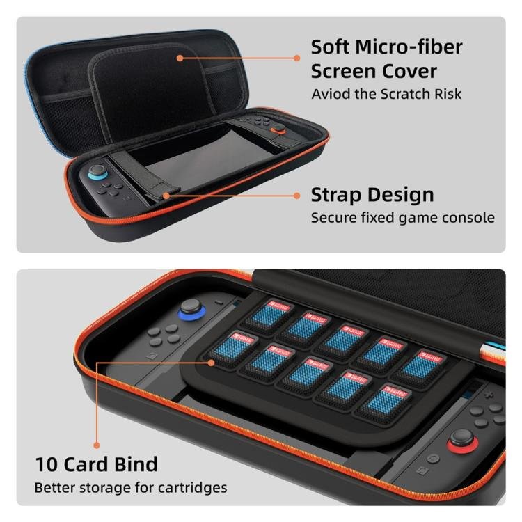 For Nintendo Switch 2 PU Portable Travel Bag Multi-function Storage Pouch with Game Card Slots