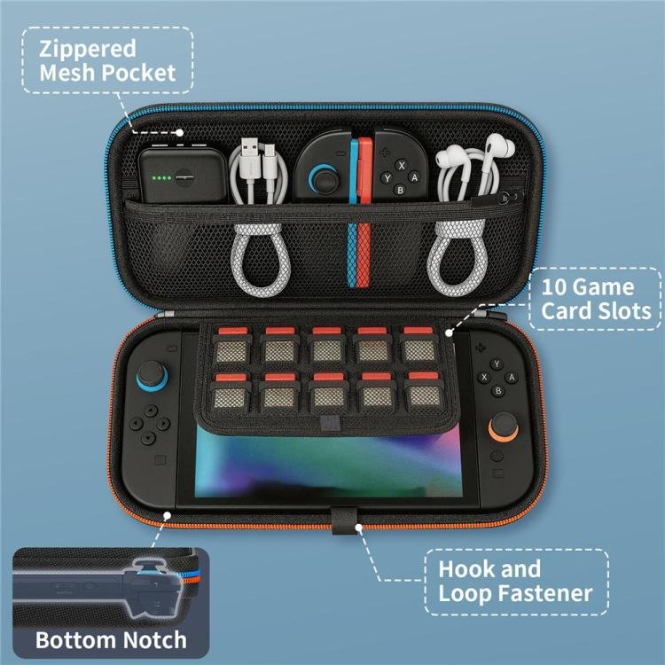 For Nintendo Switch 2 Storage Bag Dual Color Zipper EVA Hard Shell Shockproof Carrying Case