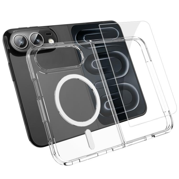 2 in 1 Set TPU + PC Clear Magnetic Phone Case with High Alumina Tempered Film…
