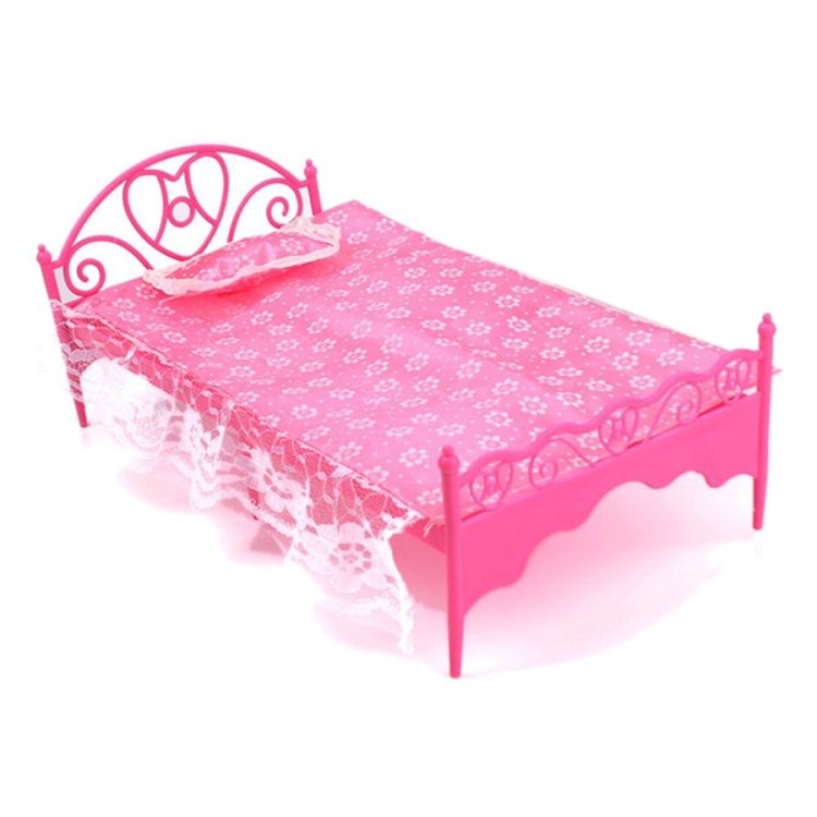 Mini Beautiful Plastic Bed Bedroom Furniture for Dolls Dollhouse Random Color Delivery Mini Beautiful Plastic Bed Bedroom Furniture for Dolls Dollhouse Random Color Delivery