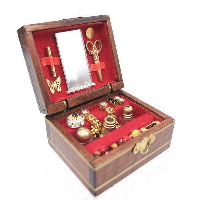 Doll House Mini Vintage Jewelry Box Accessories Children Educational Toys Doll House Mini Vintage Jewelry Box Accessories Children Educational Toys