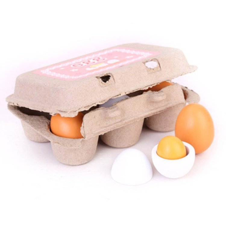 6 PCS Wooden Eggs Yolks Simulated Kitchen Food Cooking Toys Set Pretend Play For Children 6 PCS Wooden Eggs Yolks Simulated Kitchen Food Cooking Toys Set Pretend Play For Children