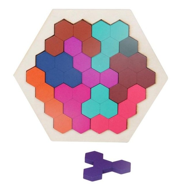 Kids 3D Wooden Puzzles Toy Children Geometry Tangrams Honeycomb Puzzles IQ Br… Kids 3D Wooden Puzzles Toy Children Geometry Tangrams Honeycomb Puzzles IQ Br…