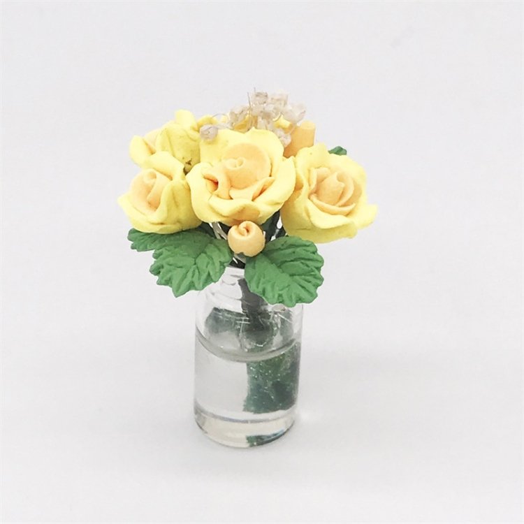 Mini Dollhouse Living Room Decoration Garden Scene Potted Roses, Yellow, Pink… Mini Dollhouse Living Room Decoration Garden Scene Potted Roses, Yellow, Pink…
