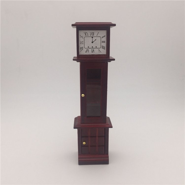 1:12 Mini House Toy Simulation Mahogany Vintage Clock 1:12 Mini House Toy Simulation Mahogany Vintage Clock