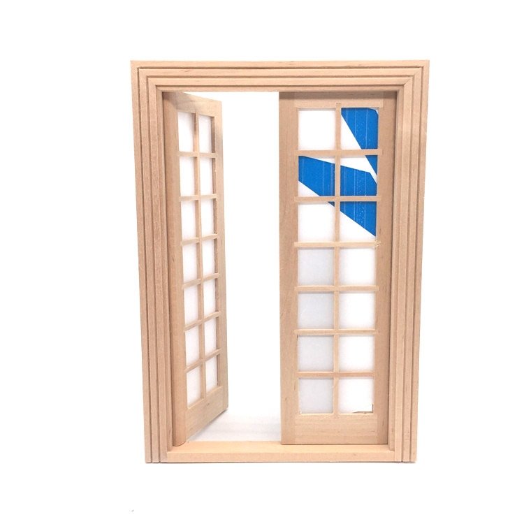 2 PCS 1:12 Dollhouse DIY Mini Door and Window Material Simple 28 Grids Double Ppen Door 2 PCS 1:12 Dollhouse DIY Mini Door and Window Material Simple 28 Grids Double Ppen Door