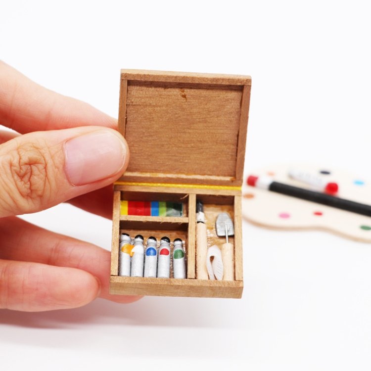 Dollhouse Furniture Accessories Pocket Watercolor Box Simulation Painting Pox Dollhouse Furniture Accessories Pocket Watercolor Box Simulation Painting Pox