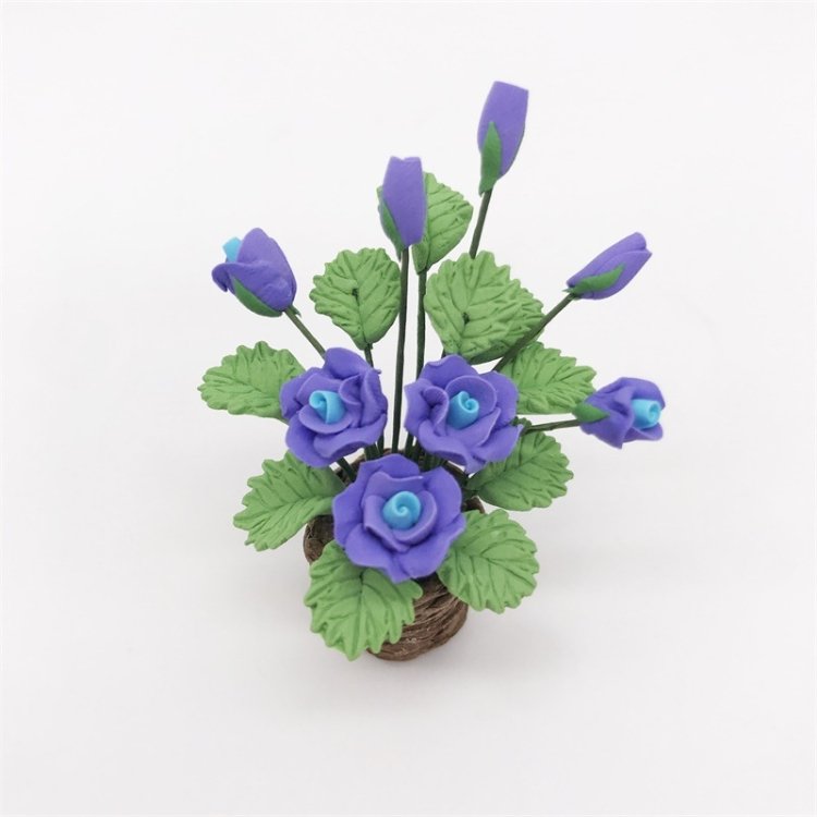 1:12 Mini House Toy Simulation Purple Rose Flowers Model Toy… 1:12 Mini House Toy Simulation Purple Rose Flowers Model Toy…