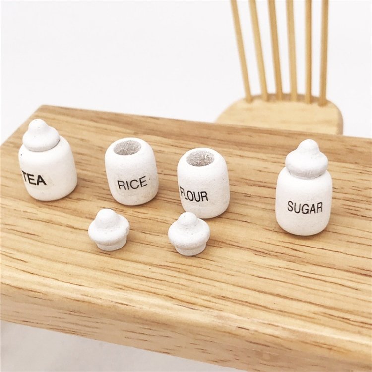 3 Sets 1:12 Mini Doll House Dollhouse Miniatures Furniture Food Play Tea Salt Jar 4 PCS / Set 3 Sets 1:12 Mini Doll House Dollhouse Miniatures Furniture Food Play Tea Salt Jar 4 PCS / Set