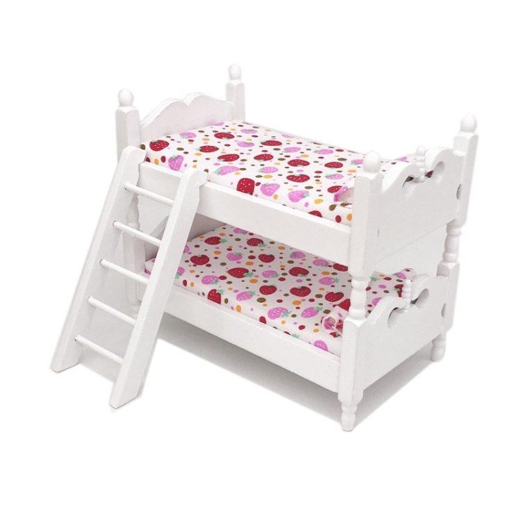 1:12 Mini House Toy Simulation Children Wooden Bunk Bed 1:12 Mini House Toy Simulation Children Wooden Bunk Bed