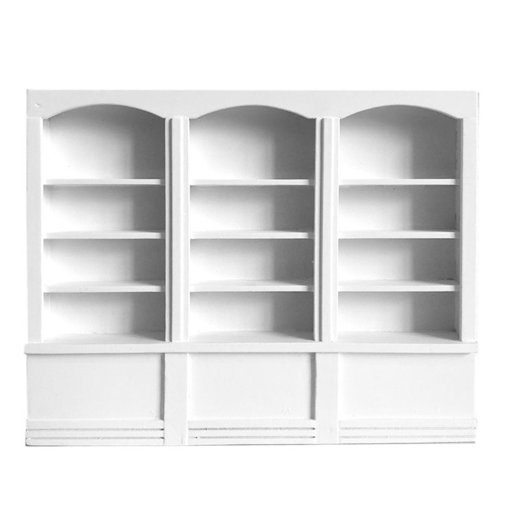 1:12 Mini House Toy Simulation Triple Display Cabinet, White, Red 1:12 Mini House Toy Simulation Triple Display Cabinet, White, Red