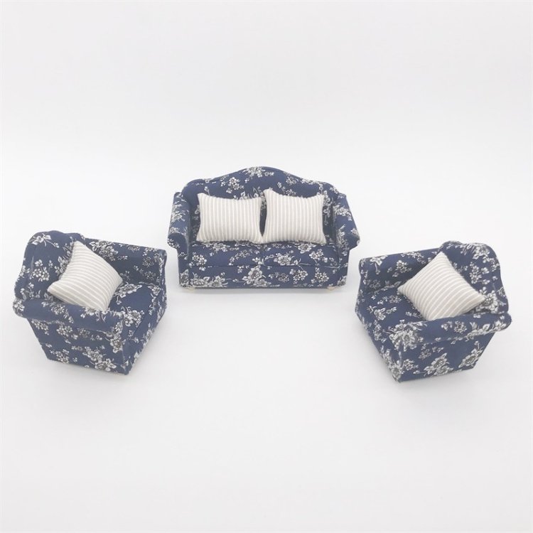 1:12 Doll House Furniture Decoration Three-piece Mimulation Sofa… 1:12 Doll House Furniture Decoration Three-piece Mimulation Sofa…