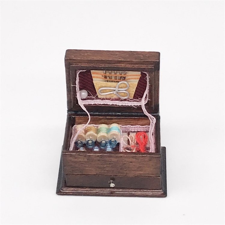 1:12 Mini House Toy Simulation Classical Solid Wood Chinese Retro Sewing Box… 1:12 Mini House Toy Simulation Classical Solid Wood Chinese Retro Sewing Box…