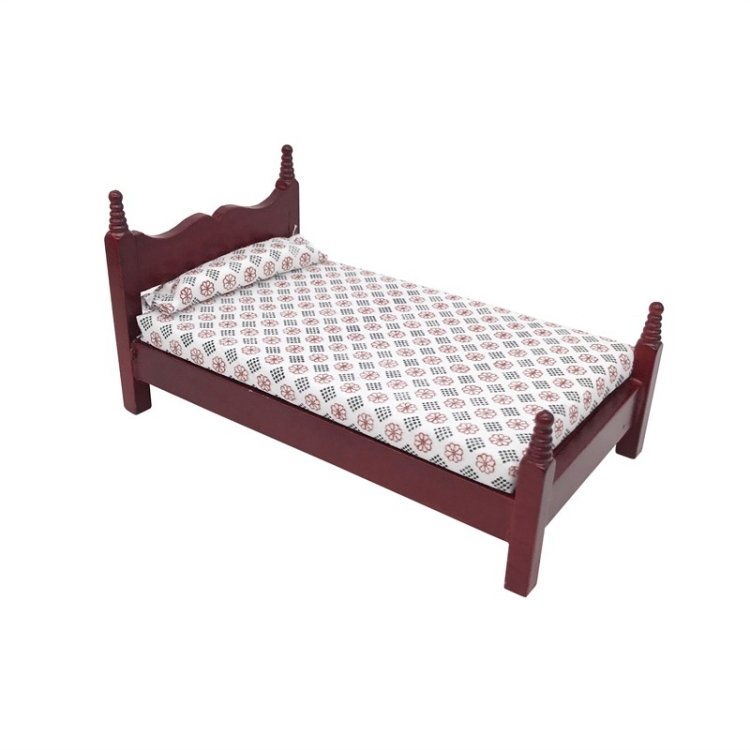 1:12 Mini House Toy Pocket Furniture Simulation Single Bed, Single Bed 1:12 Mini House Toy Pocket Furniture Simulation Single Bed, Single Bed