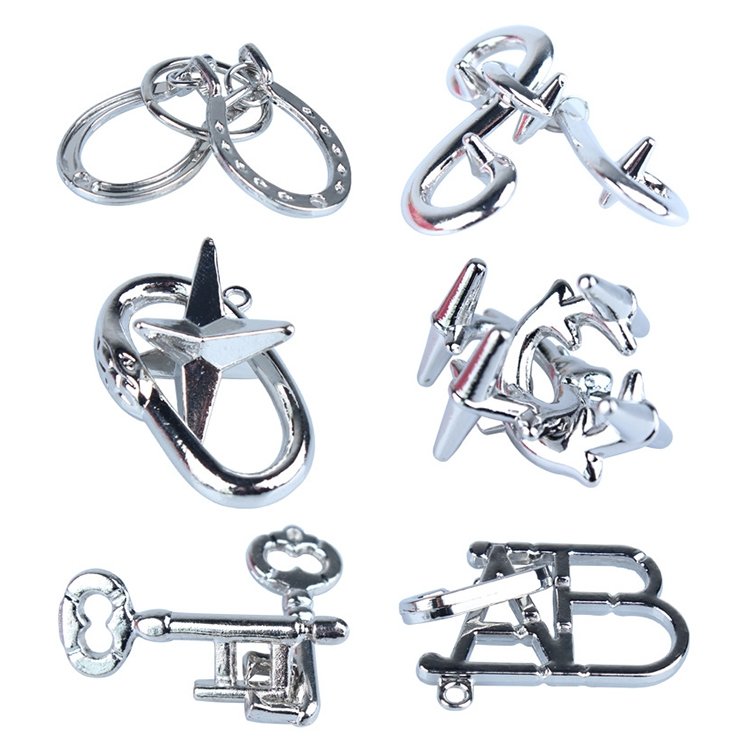 6 PCS / Set Magic Lock Zinc Alloy Brain Developing Puzzles Lock Toys 6 PCS / Set Magic Lock Zinc Alloy Brain Developing Puzzles Lock Toys