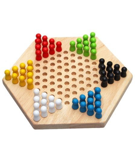 Traditional Hexagon Wooden Children Puzzle Checkers Family Game Set Traditional Hexagon Wooden Children Puzzle Checkers Family Game Set