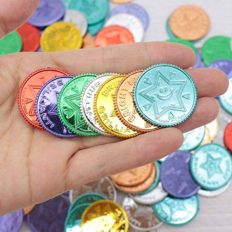 100 PCS / Bag Pirate Gold Coin Seven Color Lucky Coin Christmas Game Props 100 PCS / Bag Pirate Gold Coin Seven Color Lucky Coin Christmas Game Props