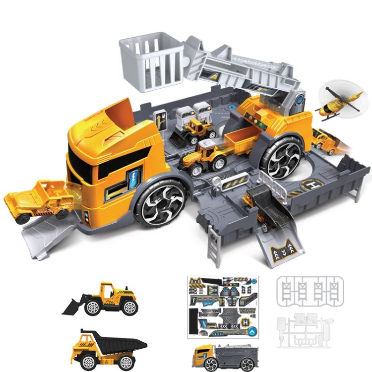 Children Toy Tractor Container Truck Simulation Parking Lot Car Model Set…