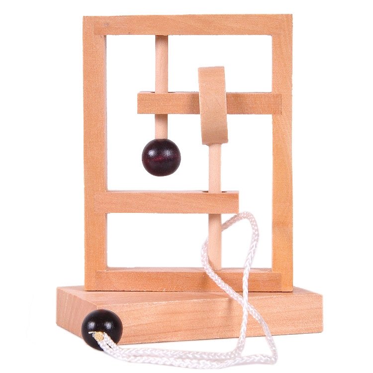 2 PCS Wooden 3D Educational Toys Space Thinking Untie Rope Game 2 PCS Wooden 3D Educational Toys Space Thinking Untie Rope Game