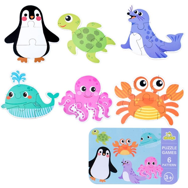 DUOQU Children Early Education Picture Puzzle Toy Box Set, Ocean Animal…