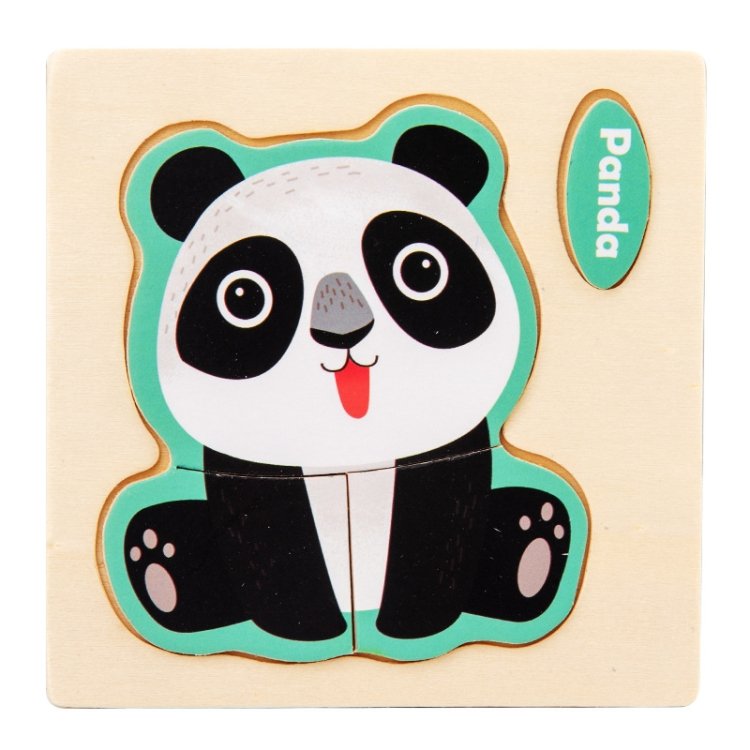 10 PCS Children Educational Animal Three-Dimensional Wooden Puzzle Toy, Panda… 10 PCS Children Educational Animal Three-Dimensional Wooden Puzzle Toy, Panda…