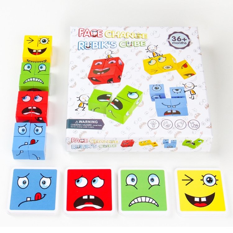 Wooden Children Puzzle Challenge Level Toy Expression Thinking Training Build… Wooden Children Puzzle Challenge Level Toy Expression Thinking Training Build…