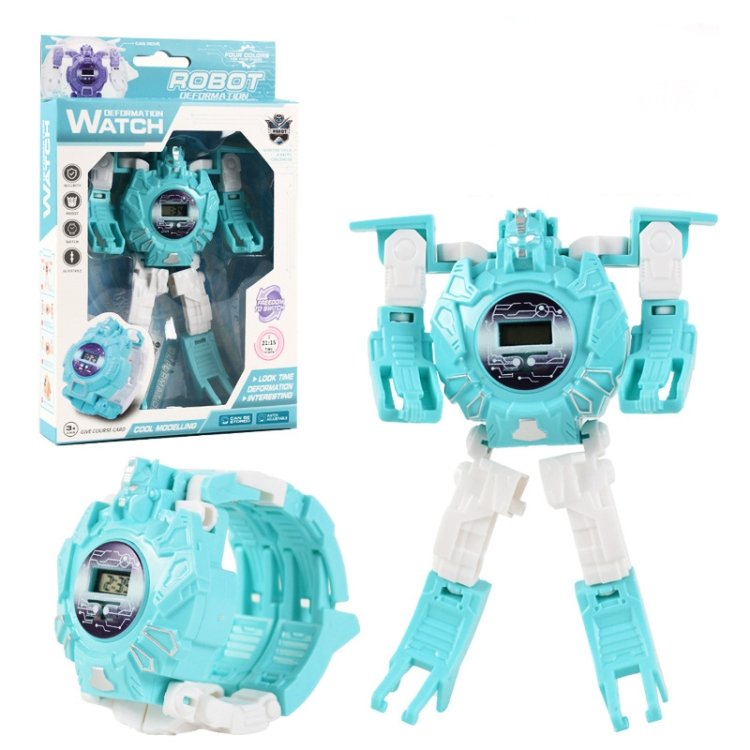 3 PCS Children Electronic Watch Cartoon Deformation Robot Toy Watch, Blue… 3 PCS Children Electronic Watch Cartoon Deformation Robot Toy Watch, Blue…