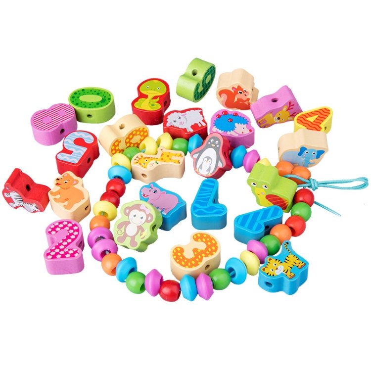 Children Stringing Threading Toys Early Education Cognitive Wooden Beads… Children Stringing Threading Toys Early Education Cognitive Wooden Beads…
