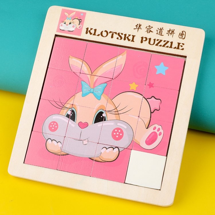 2 PCS Cartoon Animal Double-Sided Klotski Puzzle Children Wooden Toy Early Ed… 2 PCS Cartoon Animal Double-Sided Klotski Puzzle Children Wooden Toy Early Ed…