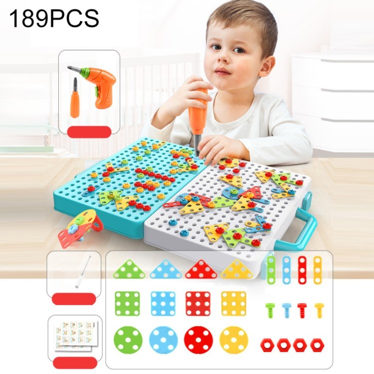 Children Screw-Tightening Electric Drill Toy Manual Assembly Toolbox, Style:… Children Screw-Tightening Electric Drill Toy Manual Assembly Toolbox, Style:…