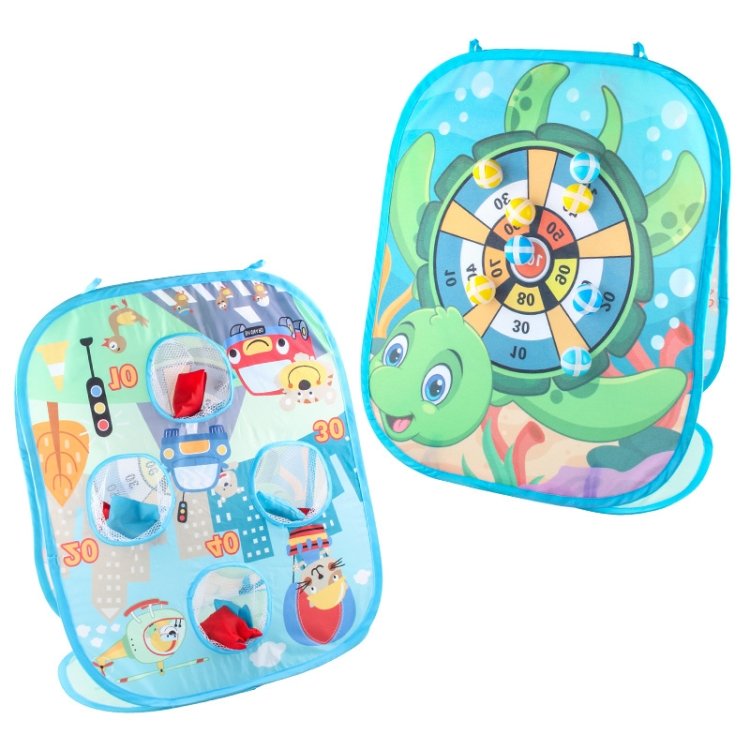 2 In 1 Indoor Children Folding Throwing Sandbags Board Toy, Blue, Pink 2 In 1 Indoor Children Folding Throwing Sandbags Board Toy, Blue, Pink