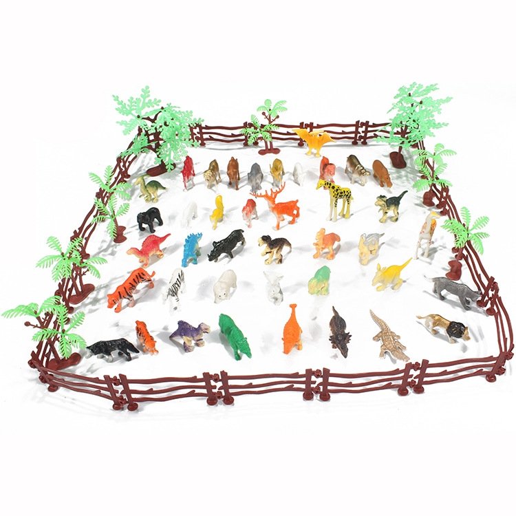 68 in 1 Simulation Mini Zoo Toy Set Solid Dinosaur Models Toy