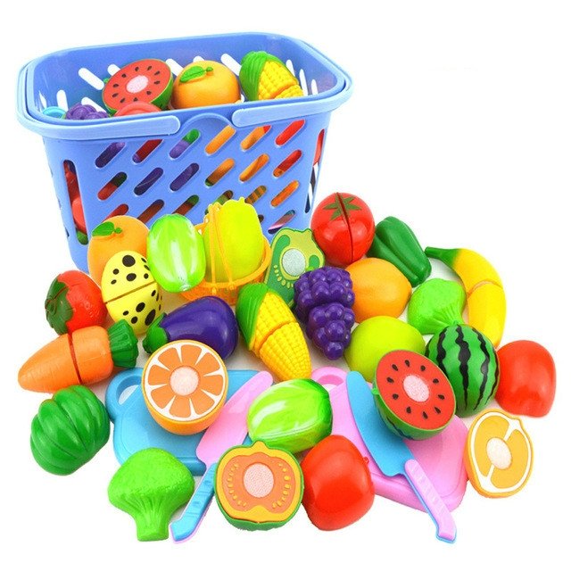 Pretend Play Plastic Food Toy Cutting Fruit Vegetable for Children, Random Co… Pretend Play Plastic Food Toy Cutting Fruit Vegetable for Children, Random Co…