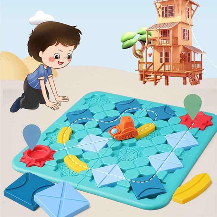 Tabletop Game Road Builder Maze Thinking Logical Reasoning Pull Back Forklift… Tabletop Game Road Builder Maze Thinking Logical Reasoning Pull Back Forklift…