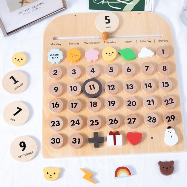 Children Room Wooden Perpetual Calendar Baby Cognitive Desktop Pendant, Spec:… Children Room Wooden Perpetual Calendar Baby Cognitive Desktop Pendant, Spec:…