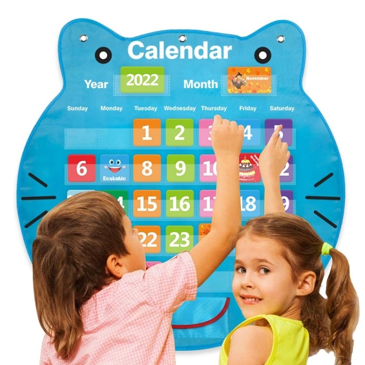 Classroom Decoration Cat Head Calendar Hanging Bag Classroom Decoration Cat Head Calendar Hanging Bag