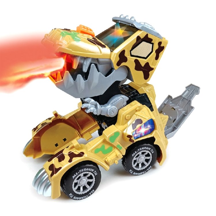 HG-884 Spray Deformation Dinosaur Fighting Vehicle Light Music Automatic Rota…