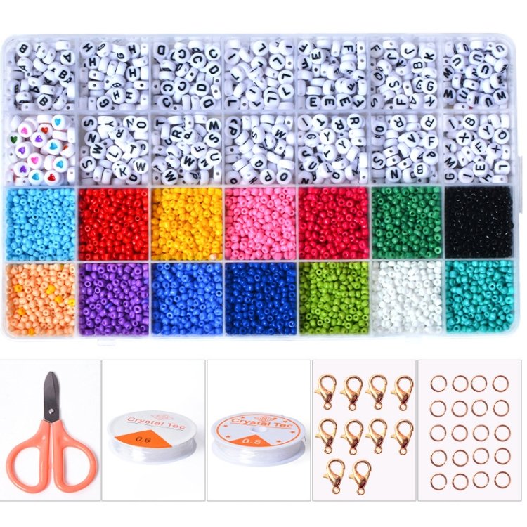 28 Grid Alphabet Beads Rice Beads DIY Beaded Bracelet Material 28 Grid Alphabet Beads Rice Beads DIY Beaded Bracelet Material