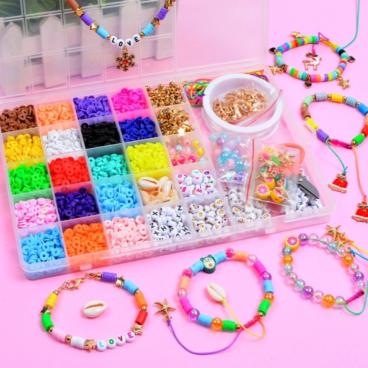 25 Grid 6mm Soft Ceramic Bead Flakes DIY Bracelet Necklace Making Materials 25 Grid 6mm Soft Ceramic Bead Flakes DIY Bracelet Necklace Making Materials