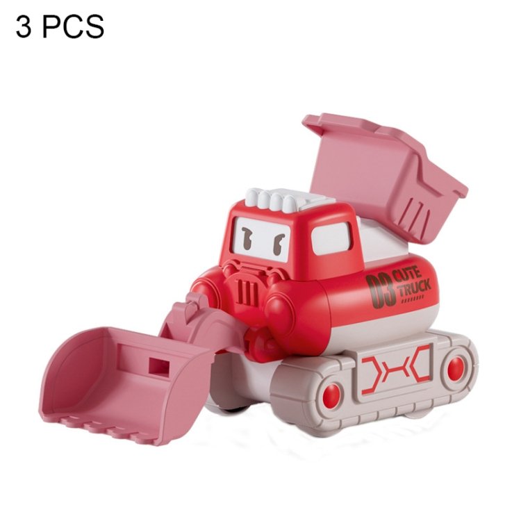 3 PCS 7799 Pressing Inertia Forward Cartoon Children Toy Car, Red, Blue, Gree…