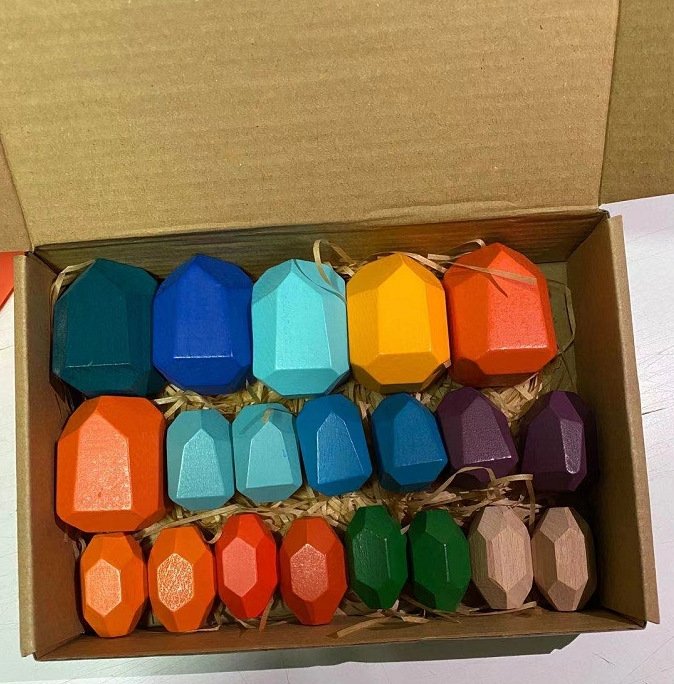 Children Early Teachings Stack Stone Building Blocks Wood Stack Stone Toys… Children Early Teachings Stack Stone Building Blocks Wood Stack Stone Toys…