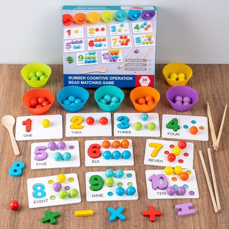 Children Number and Color Matching Clip Beads Enlightenment Teaching Kids Puzzle Early Education Toys Children Number and Color Matching Clip Beads Enlightenment Teaching Kids Puzzle Early Education Toys