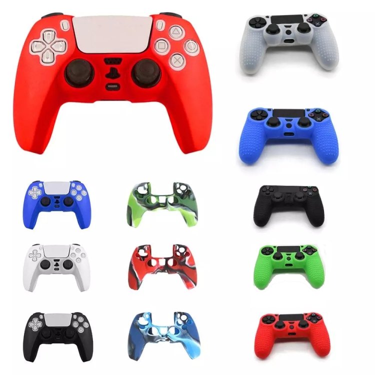 For PS5 Controller Silicone Case Protective Cover, White, Black, Camouflage Blue, Camouflage Red...