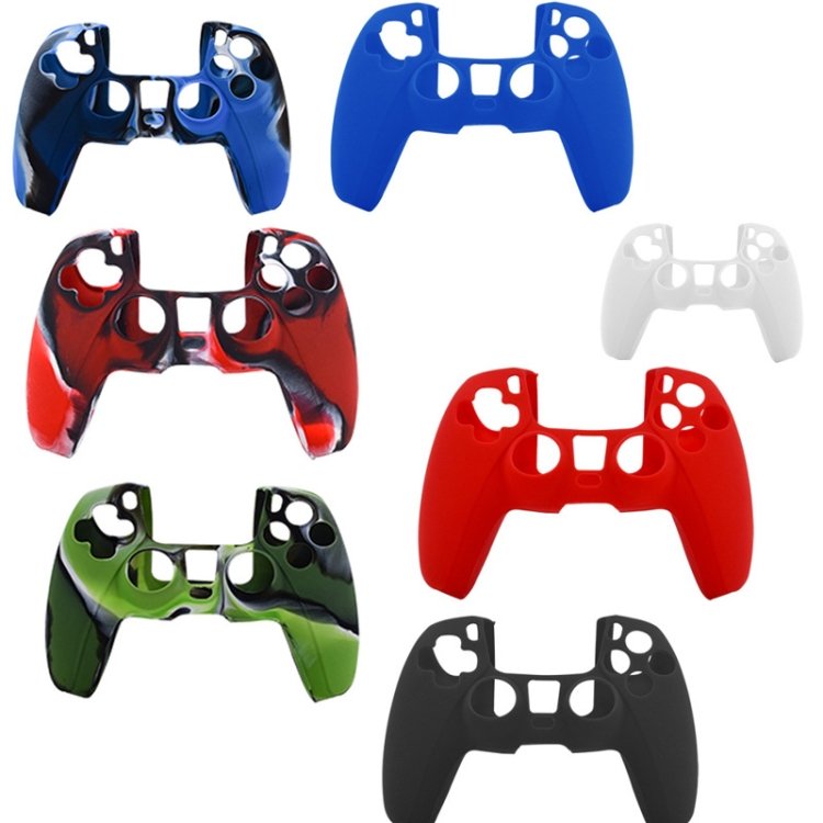 For PS5 Controller Silicone Case Protective Cover, White, Black, Camouflage Blue, Camouflage Red...