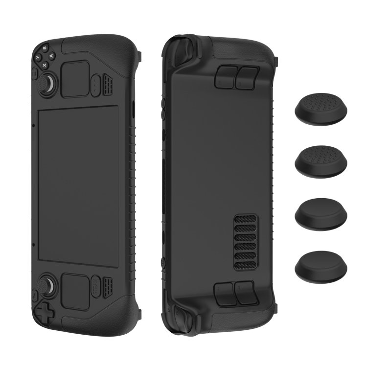 For Steam Deck Game Controller Soft Silicone Protective Cover Case With 4pcs Key Cap, SD001 (Blac… For Steam Deck Game Controller Soft Silicone Protective Cover Case With 4pcs Key Cap, SD001 (Blac…