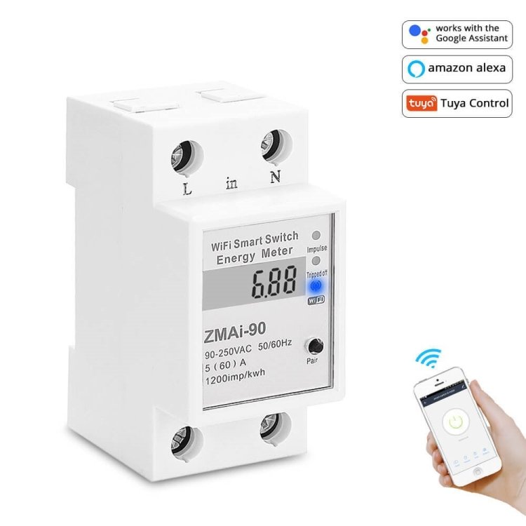 ZMAi-90 Wifi Smart Switch Energy Meter Support Tuya Smart Life APP Work With Alexa Google ZMAi-90 Wifi Smart Switch Energy Meter Support Tuya Smart Life APP Work With Alexa Google