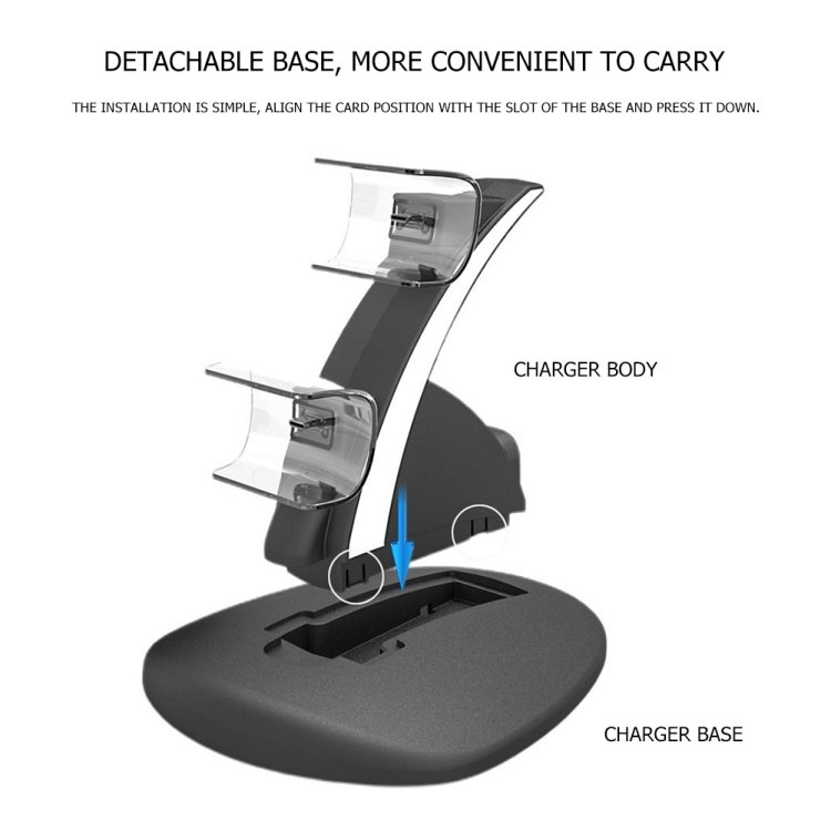 iplay HBP-253 For PS5 Game Wireless Handle Double Charging Base Placement Bracket, HBP-253 (White...