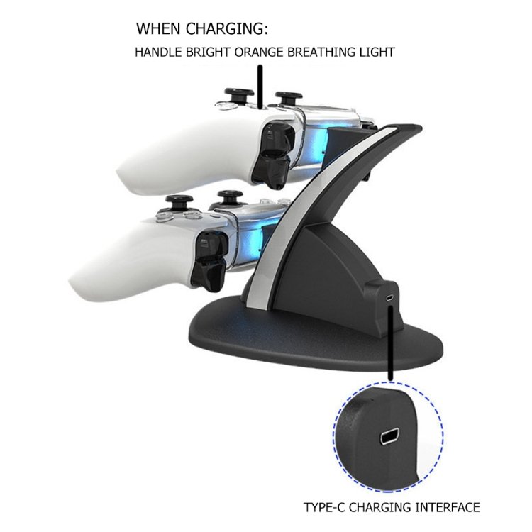 iplay HBP-253 For PS5 Game Wireless Handle Double Charging Base Placement Bracket, HBP-253 (White...